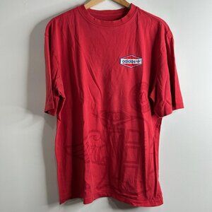 Adidas Shirt Mens Medium Red Detroit 313 Trefoil Patch Graphic Originals Tee